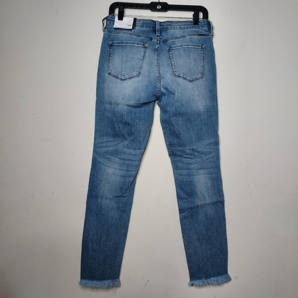 KanCan Mid Rise Ankle Skinny Raw Hem Distressed Jeans - size 11/29 - Picture 2 of 8
